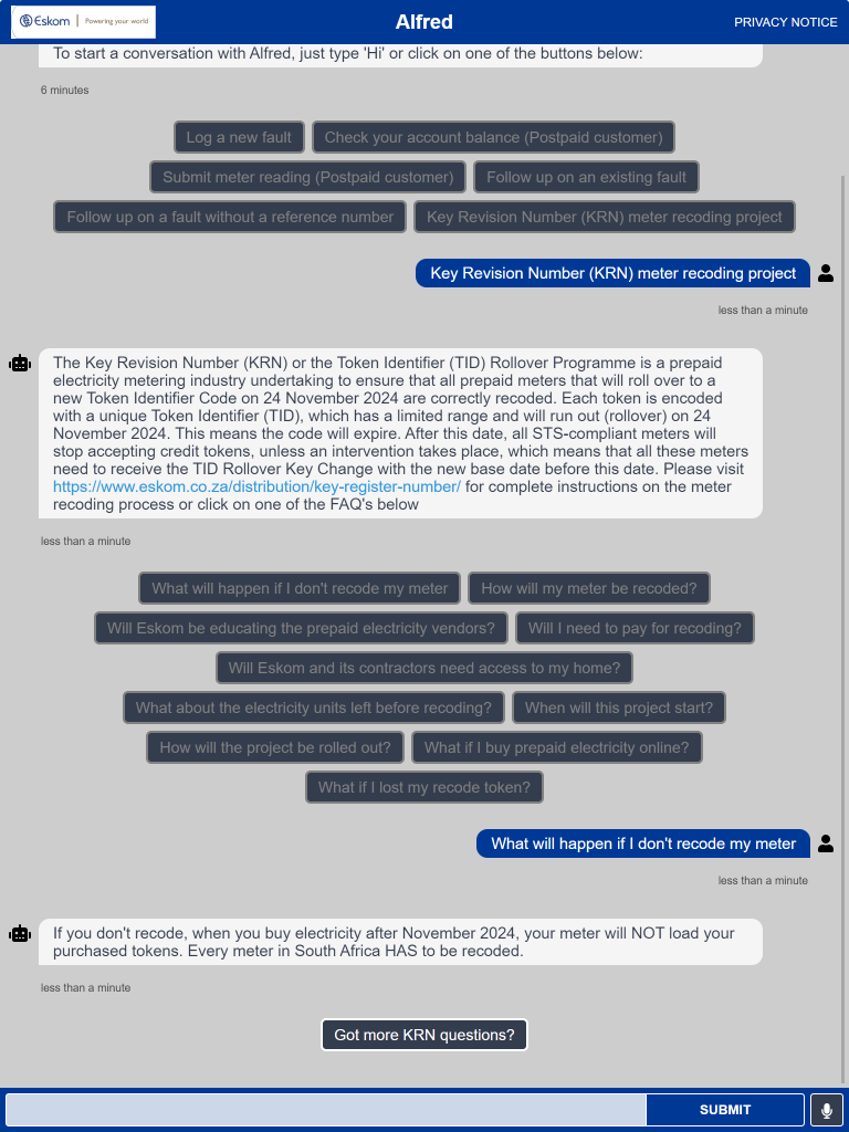 Eskom Chatbot Gometa Eskom Chatbot Gometa